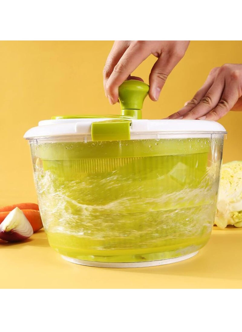 TIGER Salad Vegetable Dehydrator Salad Rotor with Handle – Manual Lettuce Washing & Drying Machine, Easy Water Drainage, Green – Ideal for Washing, Drying & Preparing Fresh Greens, Vegetables, and Fruits  - Image 4