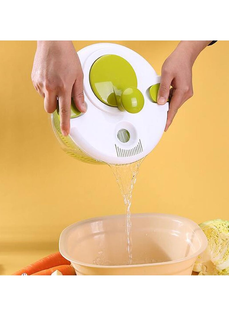 TIGER Salad Vegetable Dehydrator Salad Rotor with Handle – Manual Lettuce Washing & Drying Machine, Easy Water Drainage, Green – Ideal for Washing, Drying & Preparing Fresh Greens, Vegetables, and Fruits  - Image 5