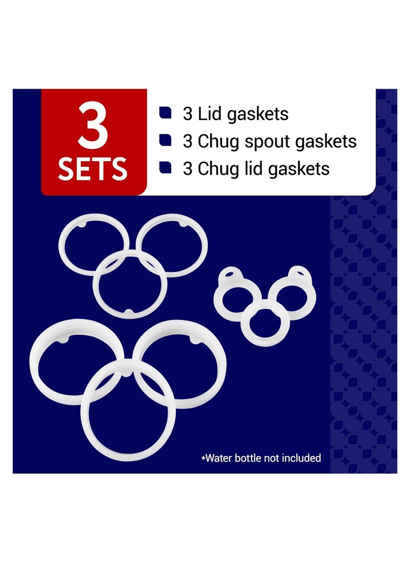 SYOSI - 9Pcs Water Bottle Gasket Replacement for Thermoflask 40oz Insulated Stainless Steel Water Bottle Lid, Silicone Sealing Rings Gaskets for Water Bottle Straw Lid, Chug Lid & Chug Spout - Image 1