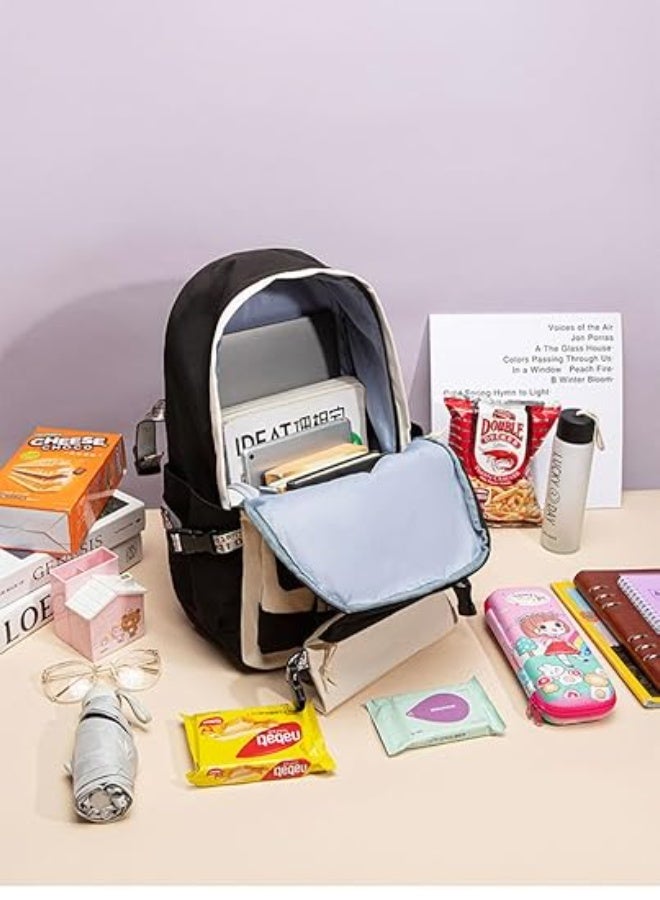  بالي حقيبة ظهر PALAY® Kuromi للفتيات في سن 6-12 عامًا، حقيبة ظهر مدرسية أنيقة بطباعة Kuromi من Kawaii للفتيات، حقيبة ظهر كبيرة متعددة الطبقات للسفر، هدية للطلاب المراهقين - Image 5