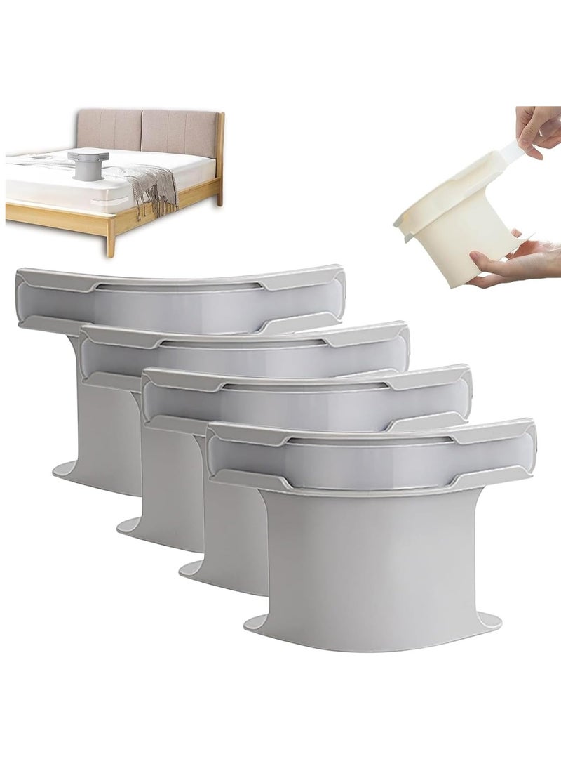 Relex Bed Sheet Holder Set with Lock Strips, Heavy Duty Bed Sheet Fasteners, Non Slip Lock Sheet Clips, for All Size Mattress, Blankets, Bedding (Grey 4pcs) - Image 1