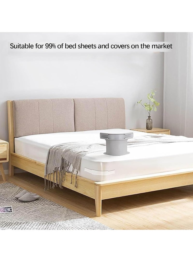 Relex Bed Sheet Holder Set with Lock Strips, Heavy Duty Bed Sheet Fasteners, Non Slip Lock Sheet Clips, for All Size Mattress, Blankets, Bedding (Grey 4pcs) - Image 2
