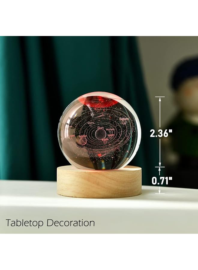 إيروريكس كرة بلورية للنظام الشمسي مقاس 60 مم، ديكور فلكي كوني وهدية للأطفال وهواة جمع نماذج الفضاء - Image 3