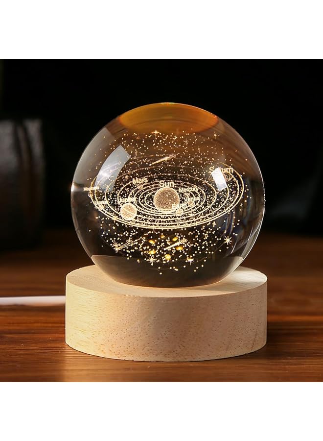 إيروريكس كرة بلورية للنظام الشمسي مقاس 60 مم، ديكور فلكي كوني وهدية للأطفال وهواة جمع نماذج الفضاء - Image 1