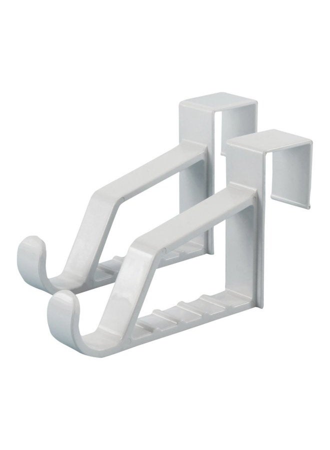 Hangerworld 6.9-Inch Super Strong Plastic Over The Door Hooks for Coats/Clothes/Towels, Pack of 2, White - Image 1