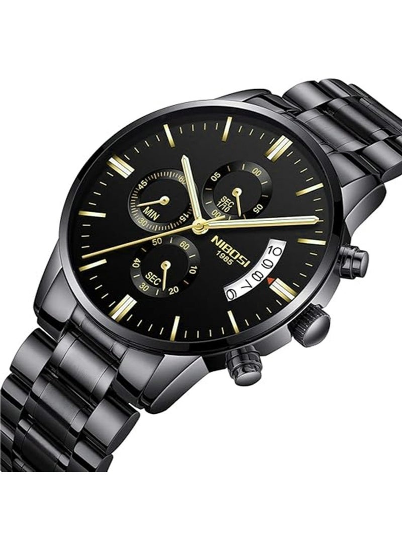 رجل نمط ساعة 【 ستينلسّ ستيل 】 تاريخ ماء وقت ساعة , 【 ستينلسّ ستيل 】 حزام سير ماء ساعة يحاكي كلاسيكيّ مرو ساعة - Image 3