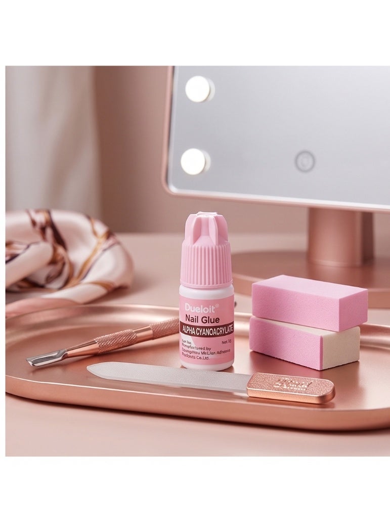 Dueloit 5g False Nails Glue For Nail Tip Professional False Nail Glue Extension Tips For Broken Adhesive Super For Press On Adhesive, Nail Strengthening DIY Nail Art Home Salon Use. - Image 3