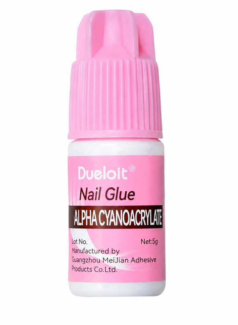 Dueloit 5g False Nails Glue For Nail Tip Professional False Nail Glue Extension Tips For Broken Adhesive Super For Press On Adhesive, Nail Strengthening DIY Nail Art Home Salon Use. - Image 1