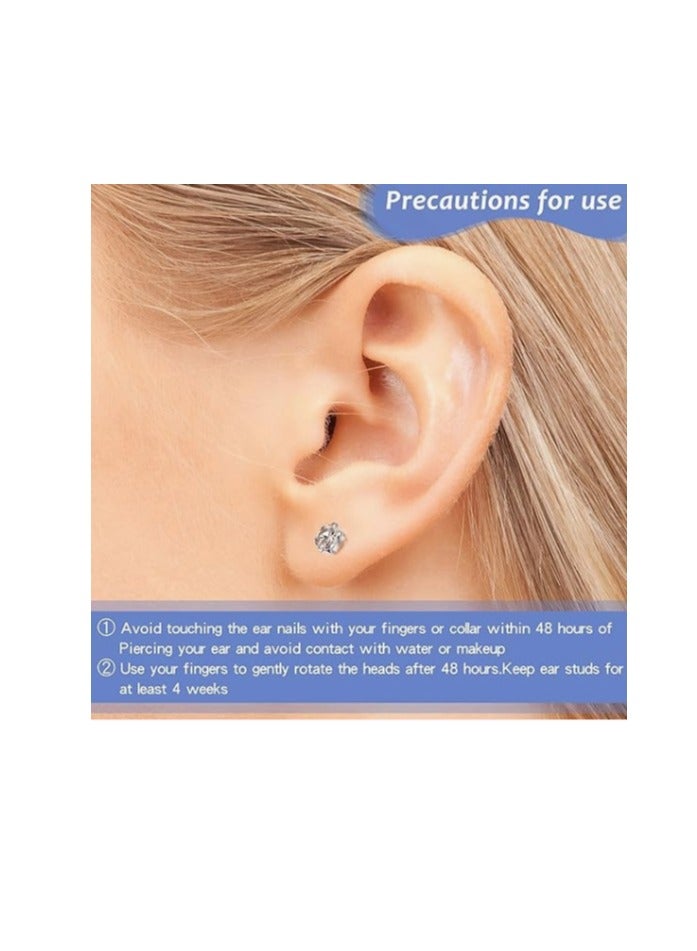 12 Pairs No Pain Ear Piercing Kit, Disposable Self Piercing Gun with 24Pcs Ear Studs & Cleaning Tools, Portable Nose Ear Piercer for Home Household Use, Safe Easy-to-Use Body Piercing Tools for Men Women（203） - Image 5