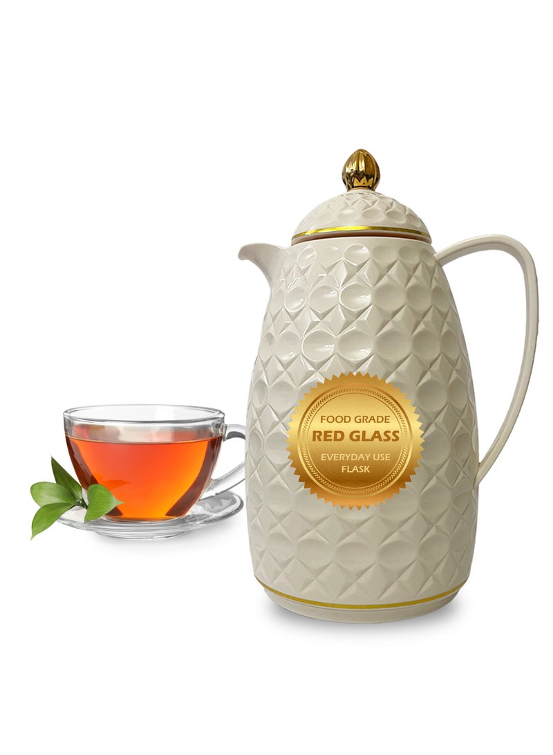 Al-Nokhba Thermos Flask Set: Enjoy hot  cold drinks with insulated Mug, vacuum-sealed design, leakproof cap, wide mouth,  comfort/safety Handle. - Image 1