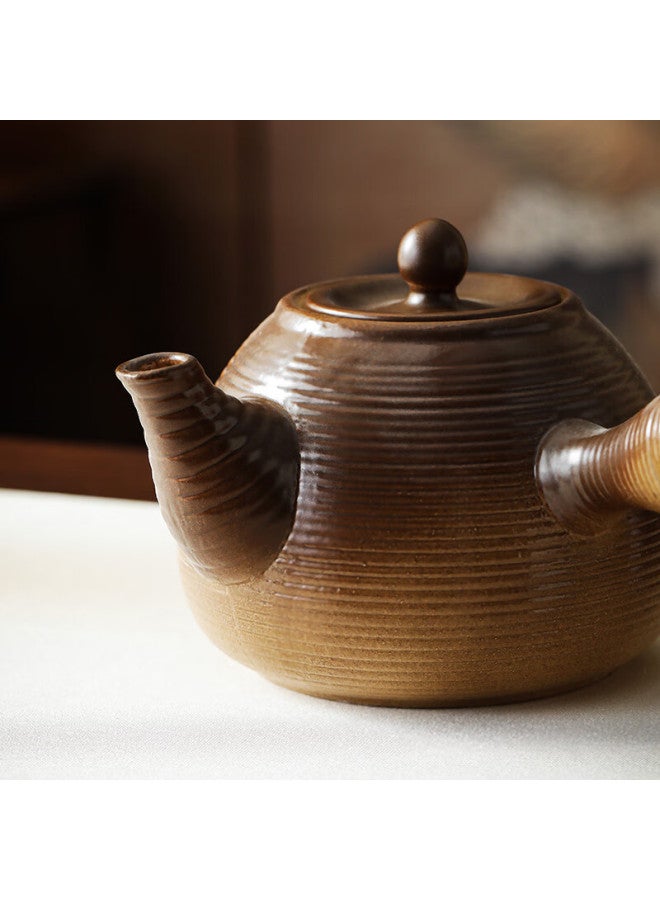 Bw Ceramic Side Handle Tea Brewing Pot With Double Ring Charcoal Stove For Indoor And Outdoor Use, Fireproof Auspicious Kettle - Image 5