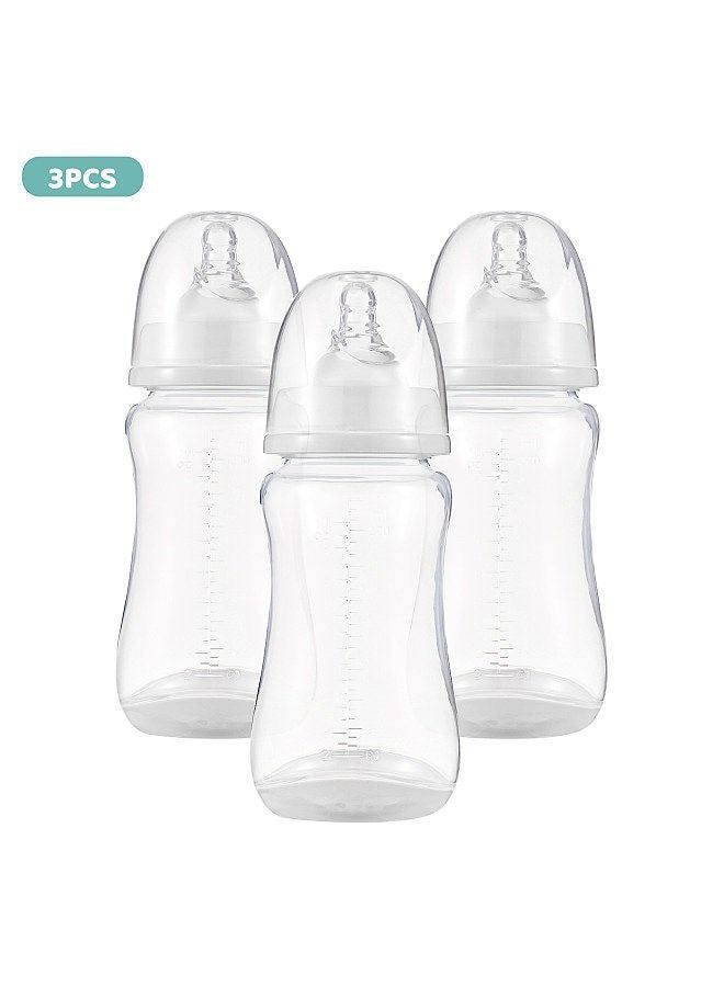 Baby Bottles with Silicone Nipple Storage Cover Breastfeeding Bottles for Baby Food Grade PP Milk Storage Bottles 300ml Capacity - Image 4