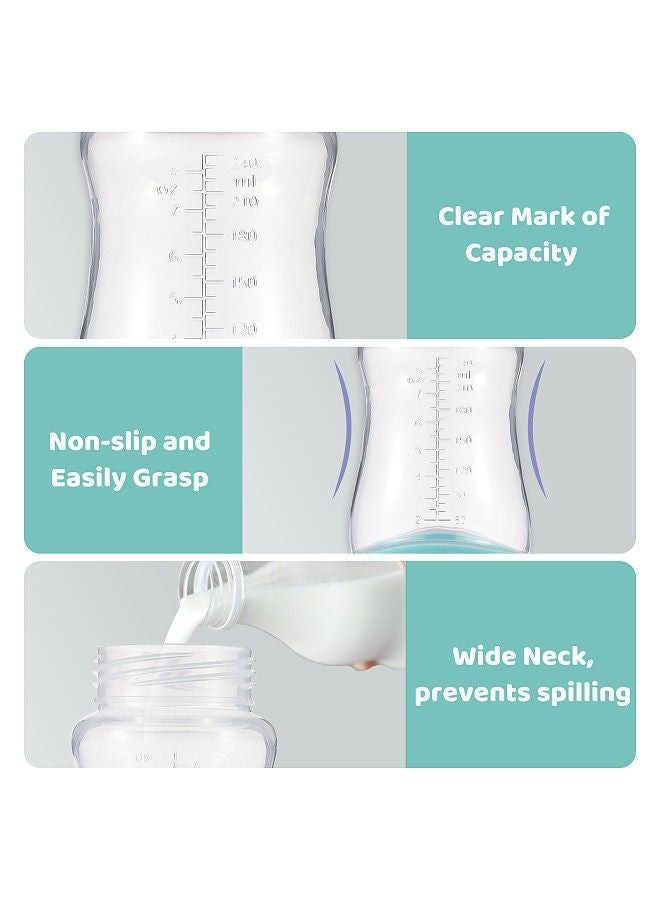 Baby Bottles with Silicone Nipple Storage Cover Breastfeeding Bottles for Baby Food Grade PP Milk Storage Bottles 300ml Capacity - Image 2