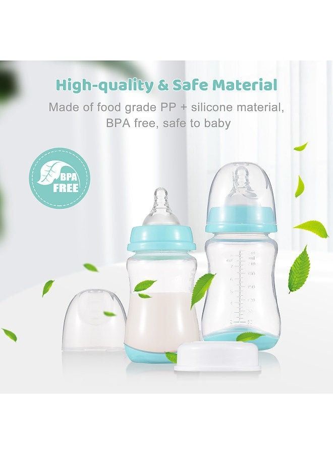 Baby Bottles with Silicone Nipple Storage Cover Breastfeeding Bottles for Baby Food Grade PP Milk Storage Bottles 300ml Capacity - Image 3