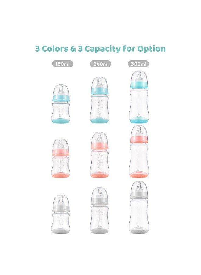 Baby Bottles with Silicone Nipple Storage Cover Breastfeeding Bottles for Baby Food Grade PP Milk Storage Bottles 300ml Capacity - Image 5