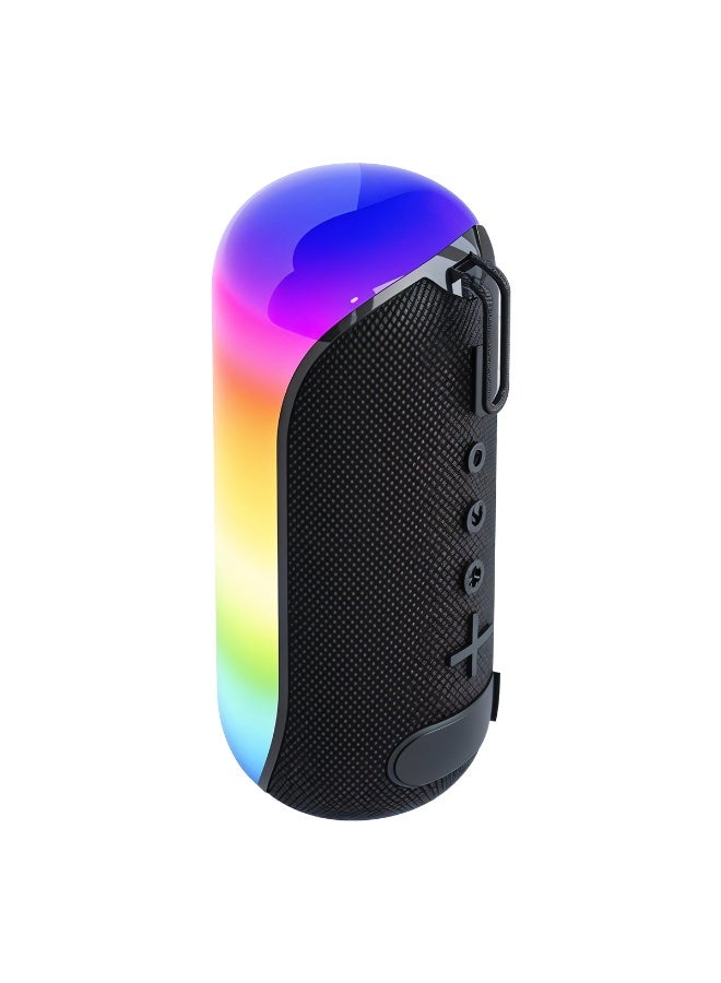 هيتز مكبر صوت لاسلكي محمول بتقنية البلوتوث من HEATZ ZS26 مزود بإضاءة LED ملونة RGB مع صوت جهير قوي وبلوتوث 5.4، إقران TWS، بطاقة TF، USB، مدخل AUX، مكالمات بدون استخدام اليدين، بطارية 2400 مللي أمبير في الساعة، وقت تشغيل يصل إلى 6 ساعات، مكبر صوت موسيقى محمول متعدد الأوضاع للاستخدام الداخلي والخارجي - Image 2