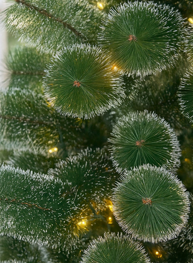 Toshionics 2.10M/7ft Artificial Ornamental Christmas Tree Fir Pine Fluffy Green with Snow on Tips with Metal Stand Perfect for Holiday Xmas Home Office Parties Decorations and New Year Party Indoor Outdoor Festival Celebration, Easy to Assemble - Image 2