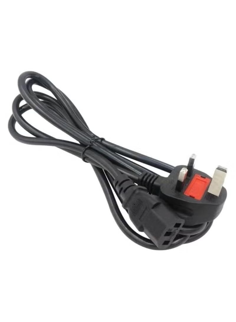 UK 3-Pin Power Cable 1.5M — IEC C13 Kettle Lead with Fuse — Compatible with Desktop PC, Monitor, Printer, TV, UPS, Server — Black - Image 1
