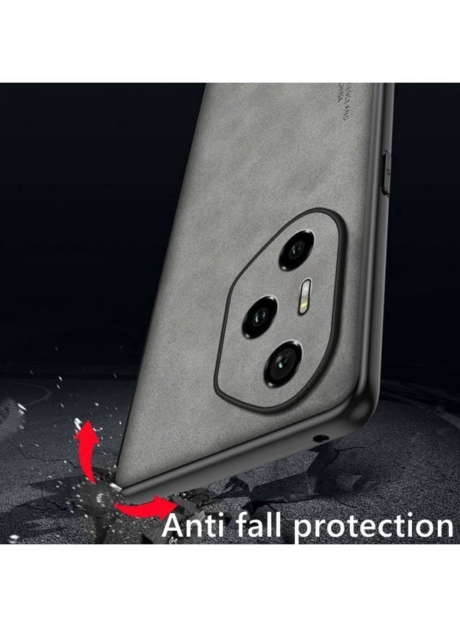 حافظة لهاتف هونر 400 برو 5G، حافظة من جلد الغنم المقلد غير اللامع ， حماية من الدرجة العسكرية ， غطاء هاتف مقاوم للصدمات لهونر 400 برو ， حافظة هونر 400 برو ذات نسيج غير لامع ， حافظة هونر 400 برو ， رمادي - Image 3