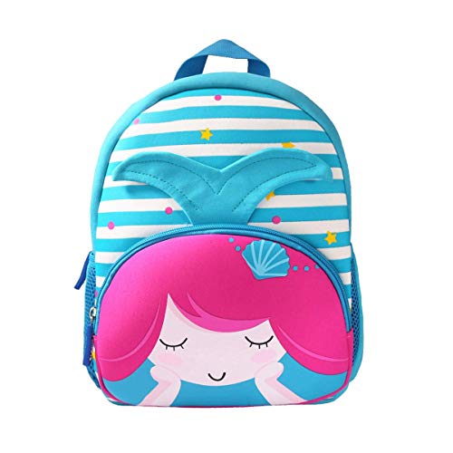 KK CRAFTS Preschool Backpack Toddler Neoprene Animal Schoolbag Lunch backpack for Kids Boys Girls(Mermaid) - Image 1