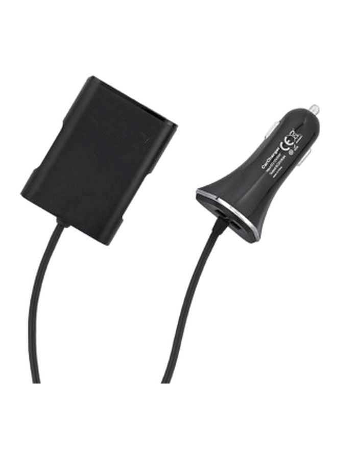 NIBEMINENT 4 Port Passenger Car Charger Adapter With Extension Cable Black - Image 2