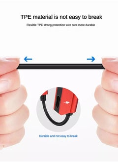 DUDAO 2-in-1 Lightning adapter, supports simultaneous charging and music, 150mm portable design, high-quality TPE+aluminum alloy material, suitable for games, calls and singing  - Image 5