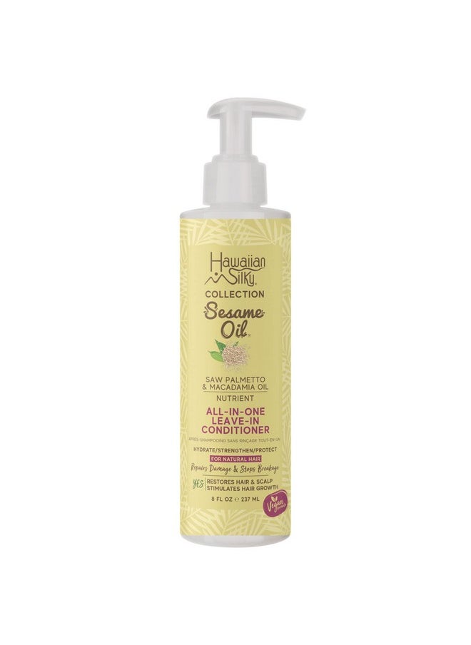 Hawaiian Silky Awaiian Silky Vegan Sesame Oil Allinone Nutrient Leaveinconditioner With Saw Palmetto & Macadamia Oil 8 Fl Oz Hydrate Strengthen & Protect For All Hair Types  - Image 2