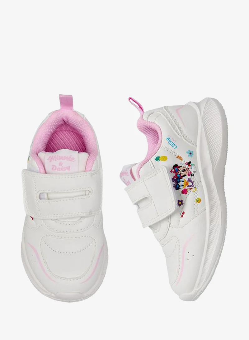 Girls Minnie Mouse And Daisy Duck Print Ankle School Sneakers