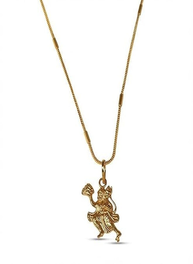 Jetwals Gold Hanuman Pendant Necklace, Religious Hindu Deity Charm, Chain - Image 1