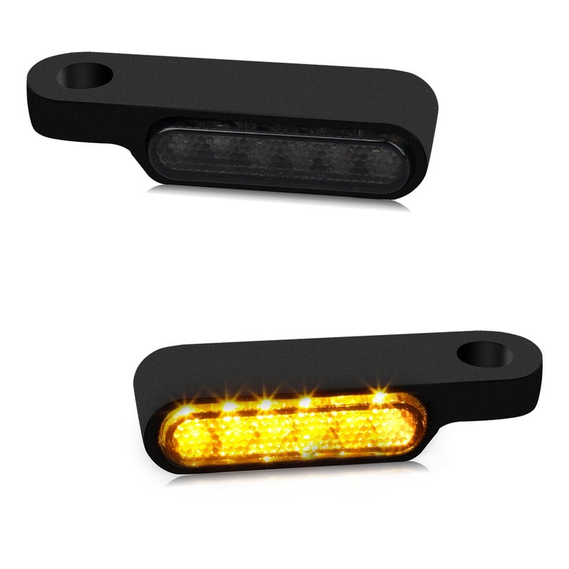 إشارات انعطاف LED للدراجة النارية NTHREEAUTO مصغرة مع ضوء علامة مقود متوافق مع هارلي داينا سبورتستر 883 رود كينج إليكترا جلايد سوفتيل فات بوب