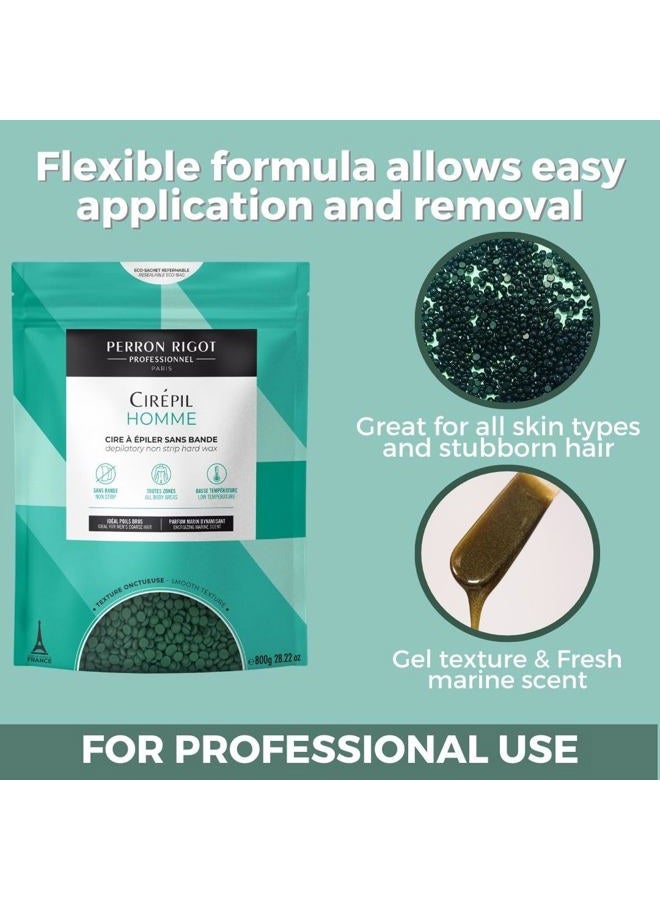 cirepil Homme - 800g / 28.22 oz Wax Beads Bag - Fresh Marine Scent - Flexible Formula for Male, Easy Application and Removal - Image 5