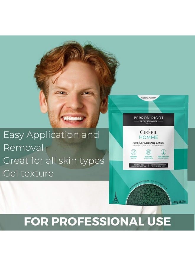cirepil Homme - 800g / 28.22 oz Wax Beads Bag - Fresh Marine Scent - Flexible Formula for Male, Easy Application and Removal - Image 4