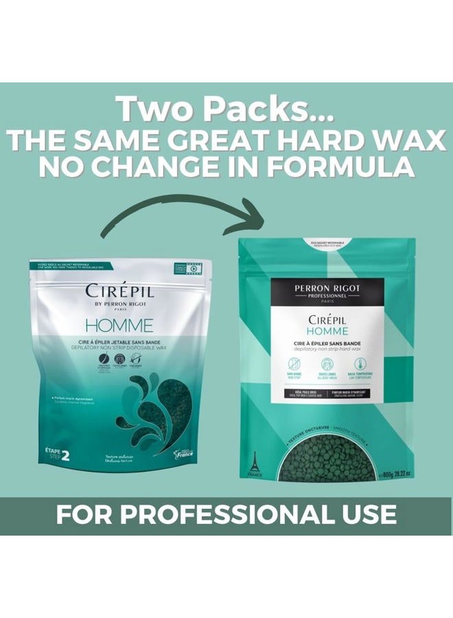 cirepil Homme - 800g / 28.22 oz Wax Beads Bag - Fresh Marine Scent - Flexible Formula for Male, Easy Application and Removal - Image 2