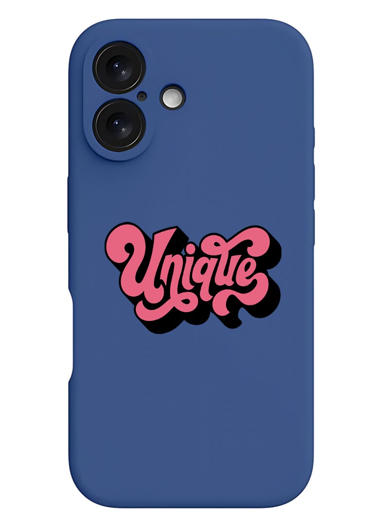 Theodor iPhone 16 Blue Protective Slim Fit Case Liquid Silicone Cover with Full Body Protection Anti-Scratch Shockproof Case For iPhone - Unique-01 - Image 1