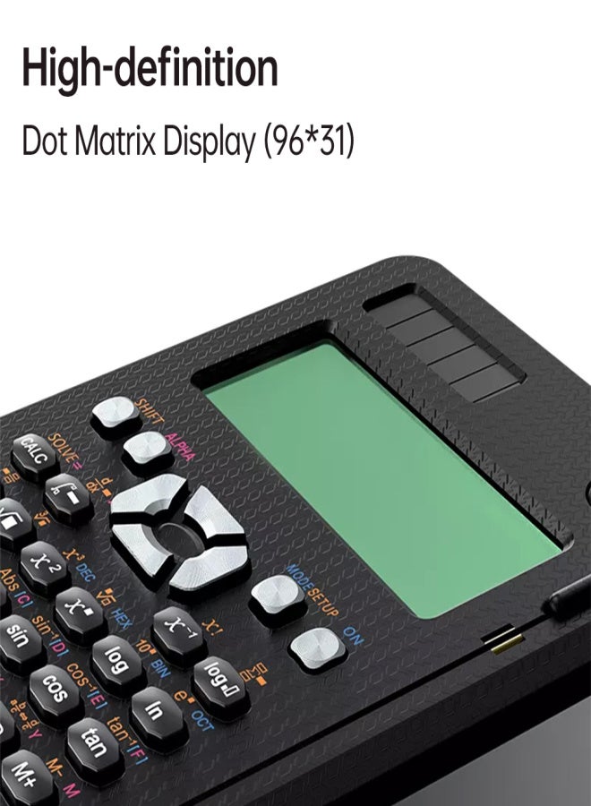 Desktop Scientific Calculator with 6.5inch Erasable LCD Writing Tablet Multi-Functional Math Calculator 417 Functions Dot matrix Display  Solar Power and Battery Operated Suitable for Office School Home for  Teachers College Students Accountant - Image 4