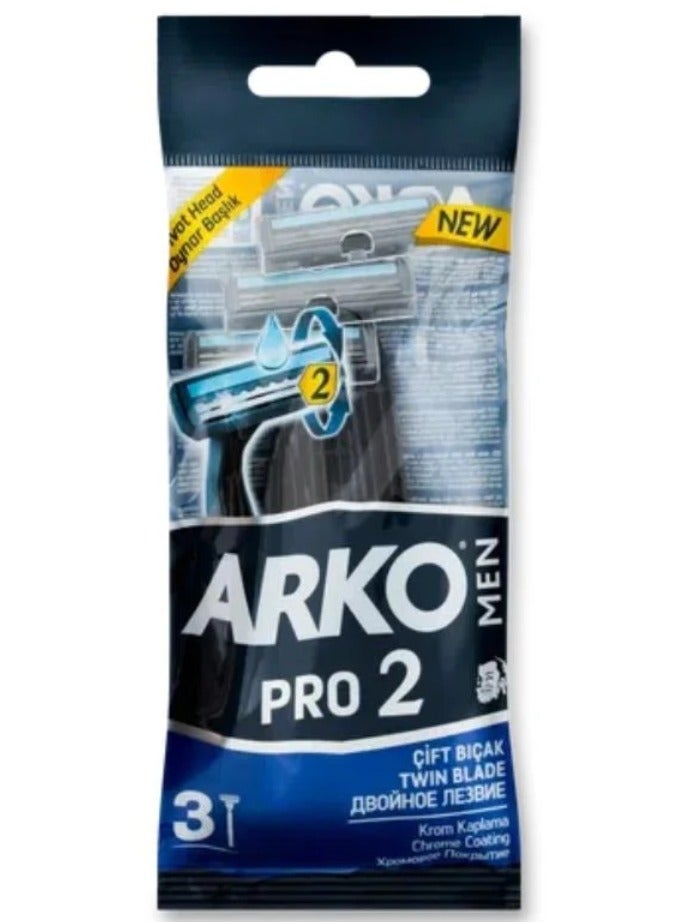 Pro 2 Men's Razor Blades - 3 Pieces