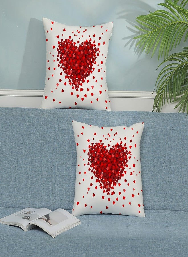 AEIOAE Valentines Pillow Covers 18x18 Inch Set of 2,Red Pink Love Heart Throw Pillows Case,Valentine's Day Mother's Day Anniversary Holiday Decor Cushion Covers Farmhouse Outdoor Decor for Sofa Bed - Image 3