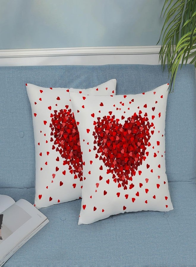 AEIOAE Valentines Pillow Covers 18x18 Inch Set of 2,Red Pink Love Heart Throw Pillows Case,Valentine's Day Mother's Day Anniversary Holiday Decor Cushion Covers Farmhouse Outdoor Decor for Sofa Bed - Image 4