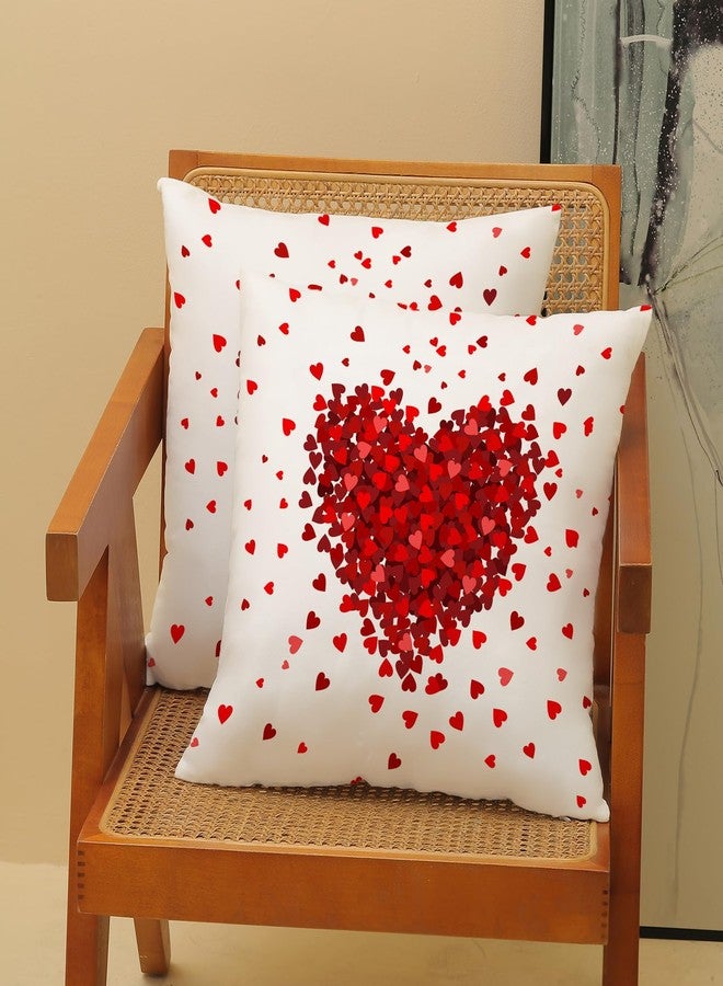AEIOAE Valentines Pillow Covers 18x18 Inch Set of 2,Red Pink Love Heart Throw Pillows Case,Valentine's Day Mother's Day Anniversary Holiday Decor Cushion Covers Farmhouse Outdoor Decor for Sofa Bed - Image 2