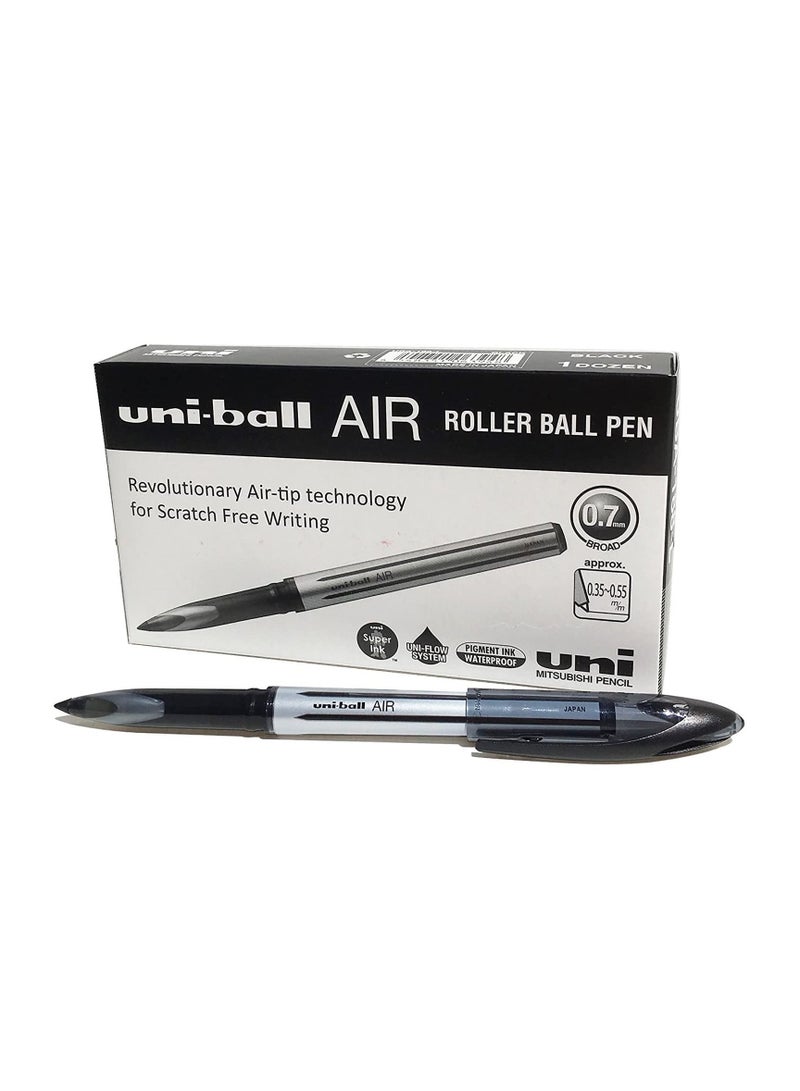 12-Piece Air Broad Roller Pen Black Ink