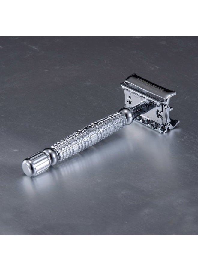 VIKINGS BLADE Double Edge Safety Razor for Men + 5 Swedish Steel Blades + Luxury Case. Long Handle. Smooth, Reusable, Eco-Friendly (The Vulcan) - Image 4