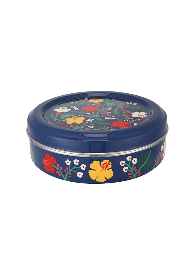 Chumbak Misty Forest Steel Spice Box - Blue