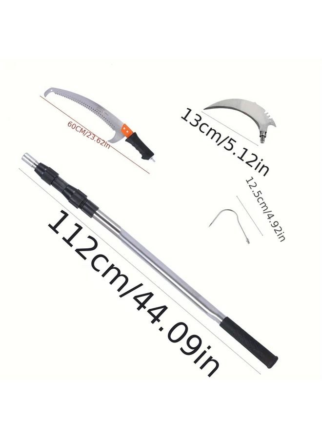 Telescopic Stainless Steel High Altitude Saw With Hook Curved Blade Pole Up To 3M - Image 4