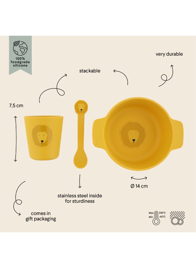 Trixie Silicone First Meal Set - Bowl, Spoon & Cup - Mr. Lion - Image 3