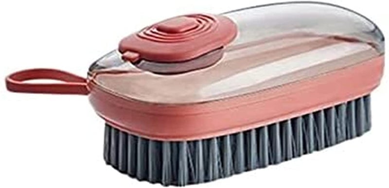 KPNG Scrub Brush Quality Soft Laundry Clothes Shoes Pot Washing Scrubbing Brush Automatic Liquid Addition Easy to Grip Household Cleaning Brushes Pack of1 Auto Liquid Orange - Image 1