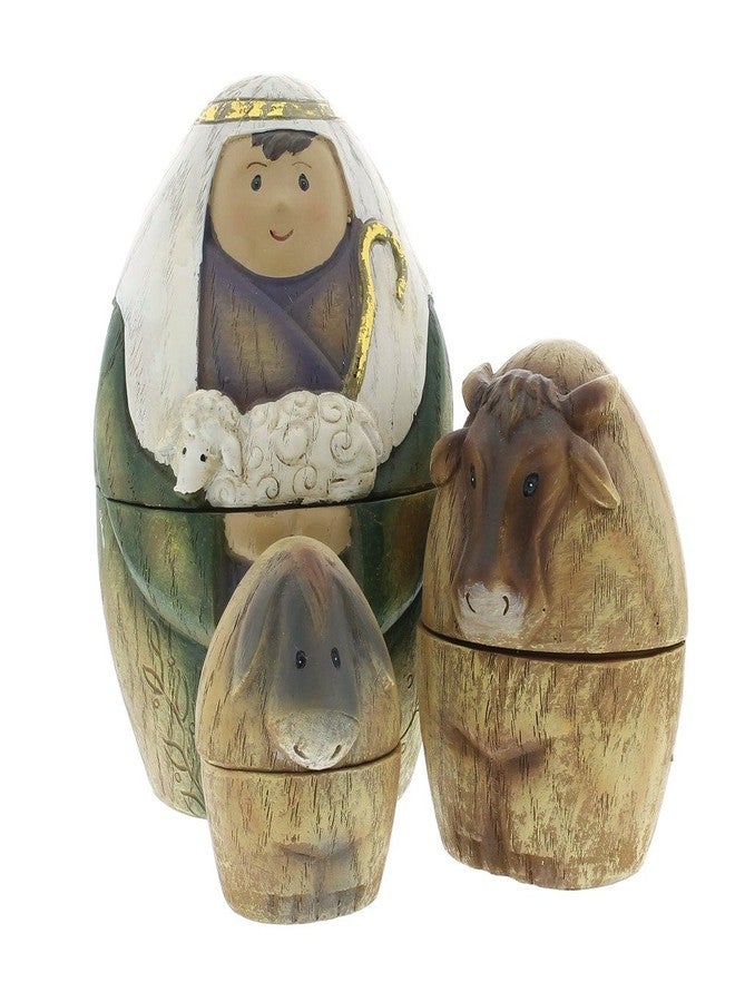 Roman Holy Family Three Kings and Shepherd Christmas Nativity Nesting Dolls Set of 9 - Image 5