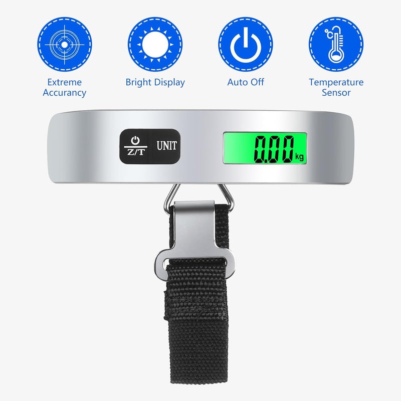 VIGIND Digital Luggage Scale, Portable Handheld Baggage Electronic Scale, Suitcase Scale with Temperature Sensor and 110 Pound Capacity Hanging Luggage Weight Scale for Travel - Battery Included - Image 3