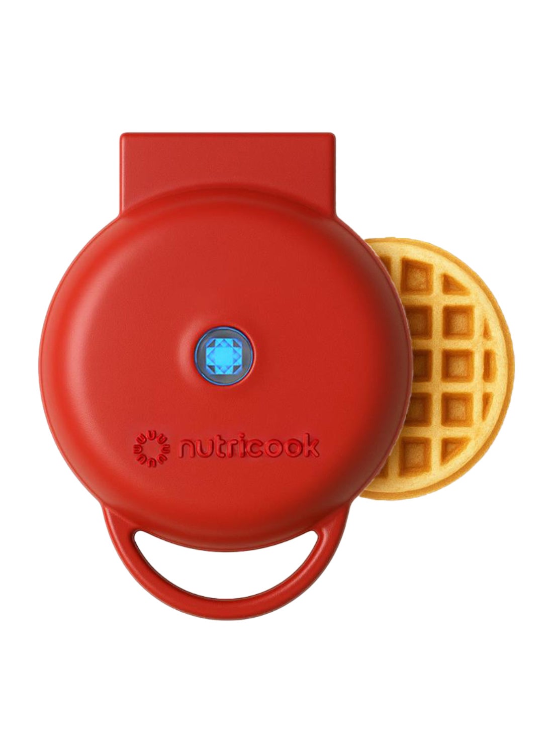 Mini Waffle Maker with Quick Heating, Ceramic Coated, Toxin-free, made without PTFEs, PFOAs & other PFAs for Safer & Healthier Cooking, Easy to Clean, Perfect for Kids and Families, 2-Year Warranty 420 W NC-WM100R Red