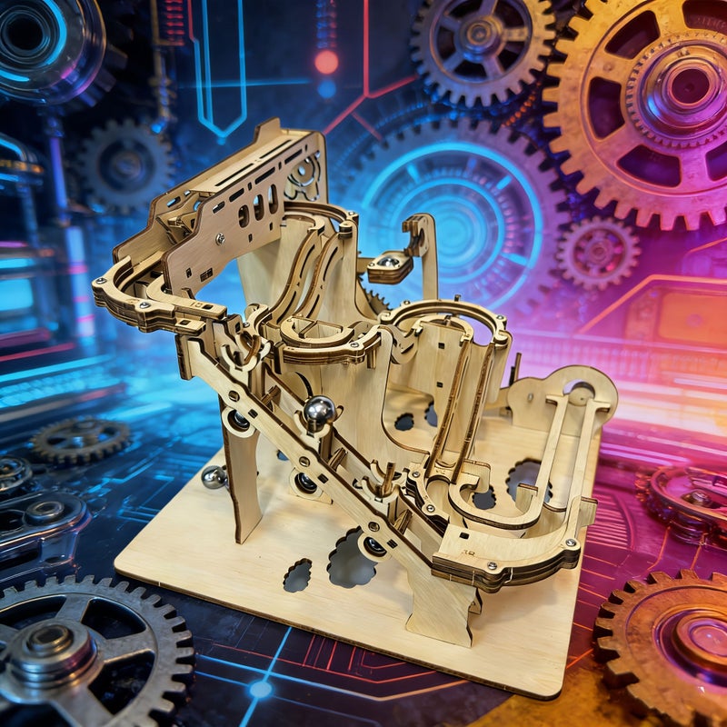 3D Two Stage Shaking Marble Run Puzzle Kit for Adults DIY STEM Track Toy - Image 3