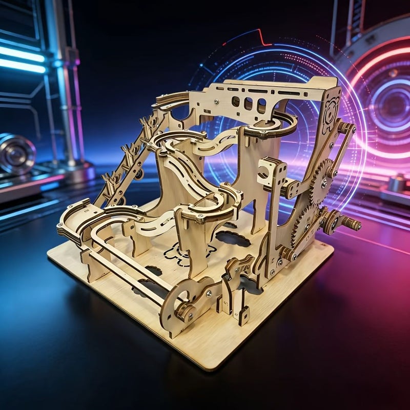 3D Two Stage Shaking Marble Run Puzzle Kit for Adults DIY STEM Track Toy - Image 1